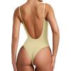 imageREORIA Womens Sexy Trendy Open Back V Neck Spaghetti Strap Backless Trendy Cami Bodysuit TopsHoneybee