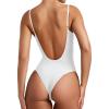 imageREORIA Womens Sexy Trendy Open Back V Neck Spaghetti Strap Backless Trendy Cami Bodysuit TopsWhite