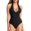 imageREORIA Bodysuits for Women Halter Tops 2025 Summer V Neck Backless Body Suits Tank Top Trendy Fashion ClothingBlack