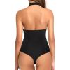 imageREORIA Bodysuits for Women Halter Tops 2025 Summer V Neck Backless Body Suits Tank Top Trendy Fashion ClothingBlack