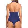imageREORIA Bodysuits for Women Halter Tops 2025 Summer V Neck Backless Body Suits Tank Top Trendy Fashion ClothingDeep Blue