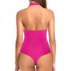 imageREORIA Bodysuits for Women Halter Tops 2025 Summer V Neck Backless Body Suits Tank Top Trendy Fashion ClothingRose