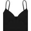 imageREORIA Butsmooth Womens Sexy VNeck Sleeveless Double Lined Going Out Y2K Trendy Cami Shirt Cropped Tank TopsBlack