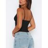 imageREORIA Butsmooth Womens Sexy VNeck Sleeveless Double Lined Going Out Y2K Trendy Cami Shirt Cropped Tank TopsBlack