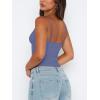 imageREORIA Butsmooth Womens Sexy VNeck Sleeveless Double Lined Going Out Y2K Trendy Cami Shirt Cropped Tank TopsBlue Nova