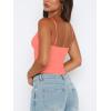 imageREORIA Butsmooth Womens Sexy VNeck Sleeveless Double Lined Going Out Y2K Trendy Cami Shirt Cropped Tank TopsBright Orange