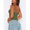 imageREORIA Butsmooth Womens Sexy VNeck Sleeveless Double Lined Going Out Y2K Trendy Cami Shirt Cropped Tank TopsDark Green