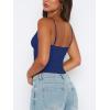 imageREORIA Butsmooth Womens Sexy VNeck Sleeveless Double Lined Going Out Y2K Trendy Cami Shirt Cropped Tank TopsDeep Blue
