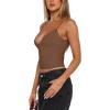 imageREORIA Butsmooth Womens Sexy VNeck Sleeveless Double Lined Going Out Y2K Trendy Cami Shirt Cropped Tank TopsGrey Green