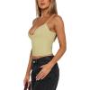 imageREORIA Butsmooth Womens Sexy VNeck Sleeveless Double Lined Going Out Y2K Trendy Cami Shirt Cropped Tank TopsHoneybee