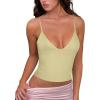 imageREORIA Butsmooth Womens Sexy VNeck Sleeveless Double Lined Going Out Y2K Trendy Cami Shirt Cropped Tank TopsHoneybee