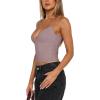 imageREORIA Butsmooth Womens Sexy VNeck Sleeveless Double Lined Going Out Y2K Trendy Cami Shirt Cropped Tank TopsPantone