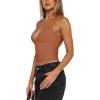 imageREORIA Butsmooth Womens Sexy VNeck Sleeveless Double Lined Going Out Y2K Trendy Cami Shirt Cropped Tank TopsTopaz