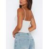 imageREORIA Butsmooth Womens Sexy VNeck Sleeveless Double Lined Going Out Y2K Trendy Cami Shirt Cropped Tank TopsWhite