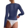 imageREORIA Fall Sexy Basic Square Neck Tops for Women Long Sleeve Double Lined Full Length Fitted T Shirts TopsStarry Blue