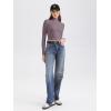 imageREORIA Womens Basic Cute Mock Turtleneck Long Sleeve Ribbed Tight Tshirts Crop TopsTaro