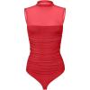 imageREORIA Womens Sheer Mesh Sexy Bodysuits Mock Neck Sleeveless Shirts Ruched Trendy Going Out Bodysuits Tops 2025Red