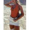 imageREORIA Womens Summer Sexy Halter V Neck Sleeveless Backless Trendy Y2k Going Out Corset Tank Crop TopsRusty Red