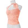 imageREORIA Lace Tops for Women Halter Sexy Going Out Tank Crop Y2K Fashion Top 2025 TrendyBaby Pink