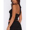imageREORIA Lace Tops for Women Halter Sexy Going Out Tank Crop Y2K Fashion Top 2025 TrendyBlack