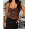 imageREORIA Lace Tops for Women Halter Sexy Going Out Tank Crop Y2K Fashion Top 2025 TrendyCoffee