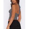 imageREORIA Lace Tops for Women Halter Sexy Going Out Tank Crop Y2K Fashion Top 2025 TrendyDeep Grey