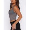 imageREORIA Lace Tops for Women Halter Sexy Going Out Tank Crop Y2K Fashion Top 2025 TrendyDeep Grey