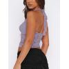 imageREORIA Lace Tops for Women Halter Sexy Going Out Tank Crop Y2K Fashion Top 2025 TrendyHazy Lilac