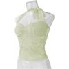imageREORIA Lace Tops for Women Halter Sexy Going Out Tank Crop Y2K Fashion Top 2025 TrendyLight Green