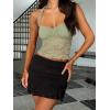 imageREORIA Lace Tops for Women Halter Sexy Going Out Tank Crop Y2K Fashion Top 2025 TrendyLight Green