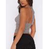 imageREORIA Lace Tops for Women Halter Sexy Going Out Tank Crop Y2K Fashion Top 2025 TrendyLight Grey