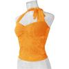 imageREORIA Lace Tops for Women Halter Sexy Going Out Tank Crop Y2K Fashion Top 2025 TrendyLight Orange