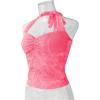 imageREORIA Lace Tops for Women Halter Sexy Going Out Tank Crop Y2K Fashion Top 2025 TrendyPink
