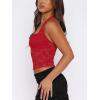 imageREORIA Lace Tops for Women Halter Sexy Going Out Tank Crop Y2K Fashion Top 2025 TrendyRed