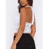 imageREORIA Lace Tops for Women Halter Sexy Going Out Tank Crop Y2K Fashion Top 2025 TrendyWhite