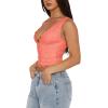 imageREORIA Womens Sexy VNeck Sleeveless Double Lined Going Out Y2K Trendy Lace Cropped Tank TopsBright Orange