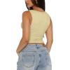 imageREORIA Womens Sexy VNeck Sleeveless Double Lined Going Out Y2K Trendy Lace Cropped Tank TopsHoneybee