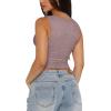 imageREORIA Womens Sexy VNeck Sleeveless Double Lined Going Out Y2K Trendy Lace Cropped Tank TopsPantone