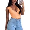 imageREORIA Womens Sexy VNeck Sleeveless Double Lined Going Out Y2K Trendy Lace Cropped Tank TopsPeach Fuzz