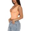 imageREORIA Womens Sexy VNeck Sleeveless Double Lined Going Out Y2K Trendy Lace Cropped Tank TopsPeach Fuzz