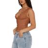 imageREORIA Womens Sexy VNeck Sleeveless Double Lined Going Out Y2K Trendy Lace Cropped Tank TopsTopaz