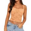 imageREORIA Lace Tops for Women Halter Sexy Going Out Tank Crop Y2K Fashion Top 2025 TrendyPeach Fuzz