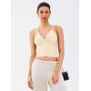 imageREORIA Lace Trim Halter Deep VNeck Tank Top Soft Y2K Sexy Sleeveless Tops 2025 SpringSummer Designer CollectionButtercream