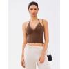 imageREORIA Lace Trim Halter Deep VNeck Tank Top Soft Y2K Sexy Sleeveless Tops 2025 SpringSummer Designer CollectionChocolate Lab