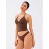 imageREORIA Lace Trim Halter Deep VNeck Tank Top Soft Y2K Sexy Sleeveless Tops 2025 SpringSummer Designer CollectionChocolate Lab
