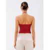 imageREORIA Lace Trim Halter Deep VNeck Tank Top Soft Y2K Sexy Sleeveless Tops 2025 SpringSummer Designer CollectionRibbon Red