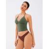 imageREORIA Lace Trim Halter Deep VNeck Tank Top Soft Y2K Sexy Sleeveless Tops 2025 SpringSummer Designer CollectionThyme