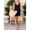 imageREORIA Womens Basic Summer Scoop Neck Sleeveless Tank Top Short jumpsuit Rompers01black