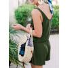 imageREORIA Womens Basic Summer Scoop Neck Sleeveless Tank Top Short jumpsuit Rompers02army Green