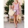 imageREORIA Womens Basic Summer Scoop Neck Sleeveless Tank Top Short jumpsuit Rompers03light Pink